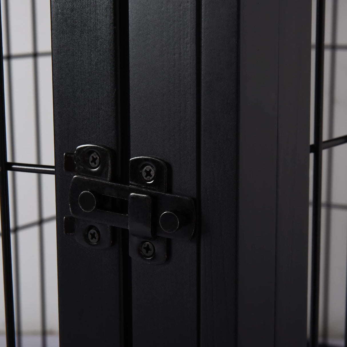 PawHut Dog Crate Furniture, Small Dog Cage End Table with Two Opening Sides, Lockable Door, Puppy Kennel Indoor, Cute and Decorative, Black PawHut