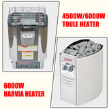 DUTHSS Customize Outdoor Barrel Sauna Rooms with Porch,4-6 Person Wooden Steam Sauna with 6000kw Electric Stove Tempered Glass Sauna Stone Sauna Kits Duthss