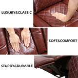 SIENWIEY Power Recliner Sofa Set with LED Lights, Leather Reclining Sofa Set for Living Room, Leather Couch Set with USB Charging，Burgundy，Sofa+Loveseat+Chair 3 Pieces SIENWIEY