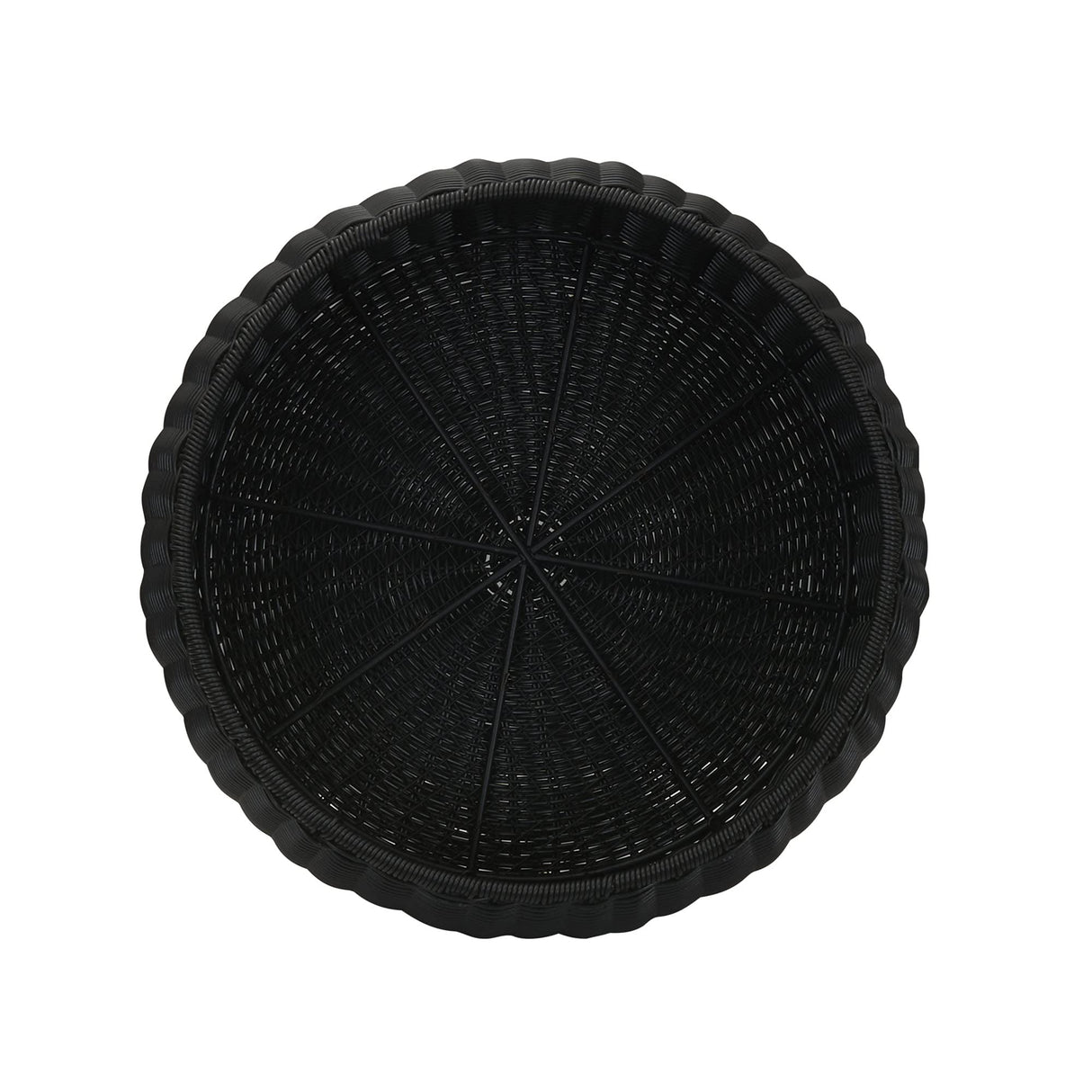 Household Essentials Handwoven Resin Storage Stool Ottoman, Black Household Essentials