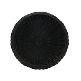 Household Essentials Handwoven Resin Storage Stool Ottoman, Black Household Essentials