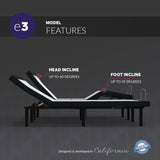 Blissful Nights King e3 Adjustable Bed Base Frame with Head and Foot Incline, Wireless Remote Control, Easy Assembly, and 10 Year Warranty Blissful Nights