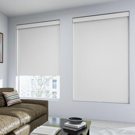 UNISHADES Cordless Blackout Roller Shades for Bedroom Windows, for Window Frame Size 31" W × 72" H White UNISHADES