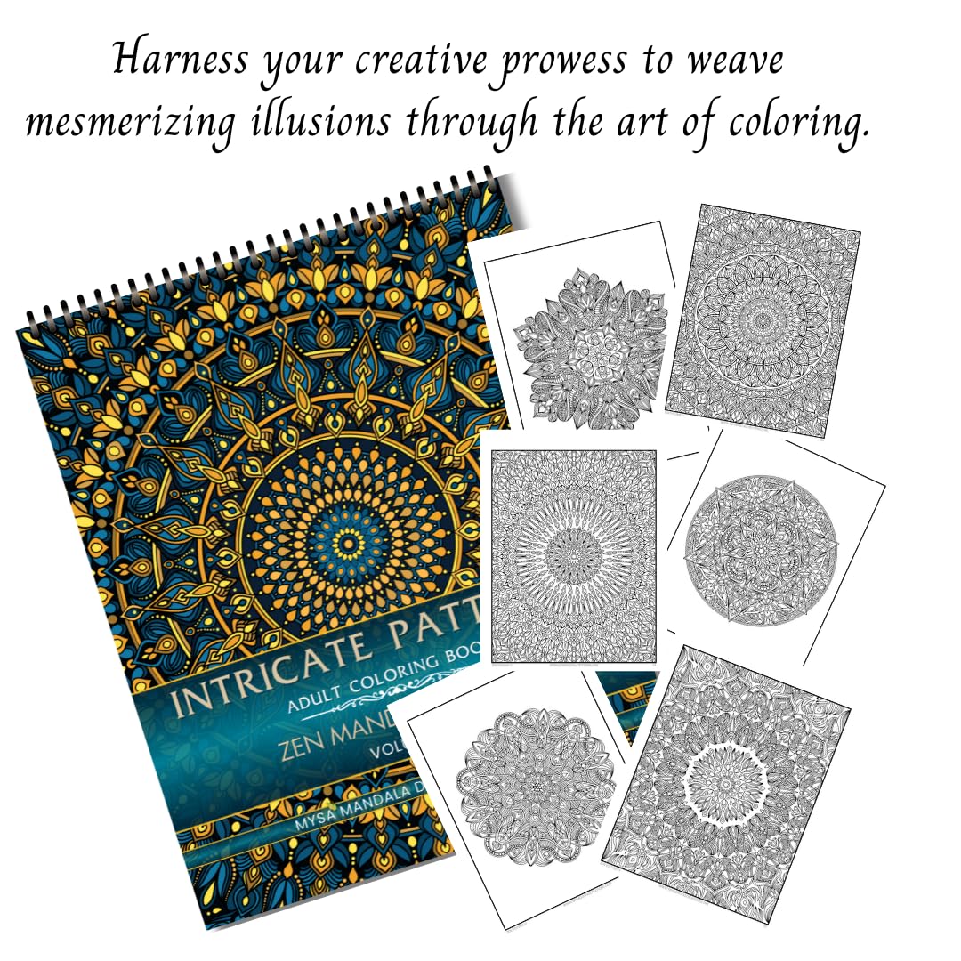 Intricate Patterns Adult Coloring Book - Zen Mandalas Series - Volume III WoodArtSupply