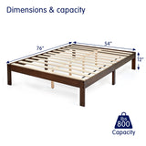 Hokway Full Size Bed Frame with Wood Slat Support, No Box Spring Needed, Easy Assembly, Reinforced Center Legs(Full,Walnut Finish) Hokway