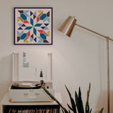 FINGERINSPIRE Barn Quilt Stencil 11.8x11.8inch Reusable Kaleidoscope Quilt Block Diamond Pattern Stencil for Painting on Patio, Floor Tile, Wall, Fabric, Home Decoration FINGERINSPIRE