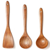 Wooden Spoons for Cooking,Teak Wood Kitchen Utensils Set – 3 Pcs Wooden Cooking Utensils for Nonstick Pans & Cookware – Sturdy, Lightweight & Heat Resistant Airesly