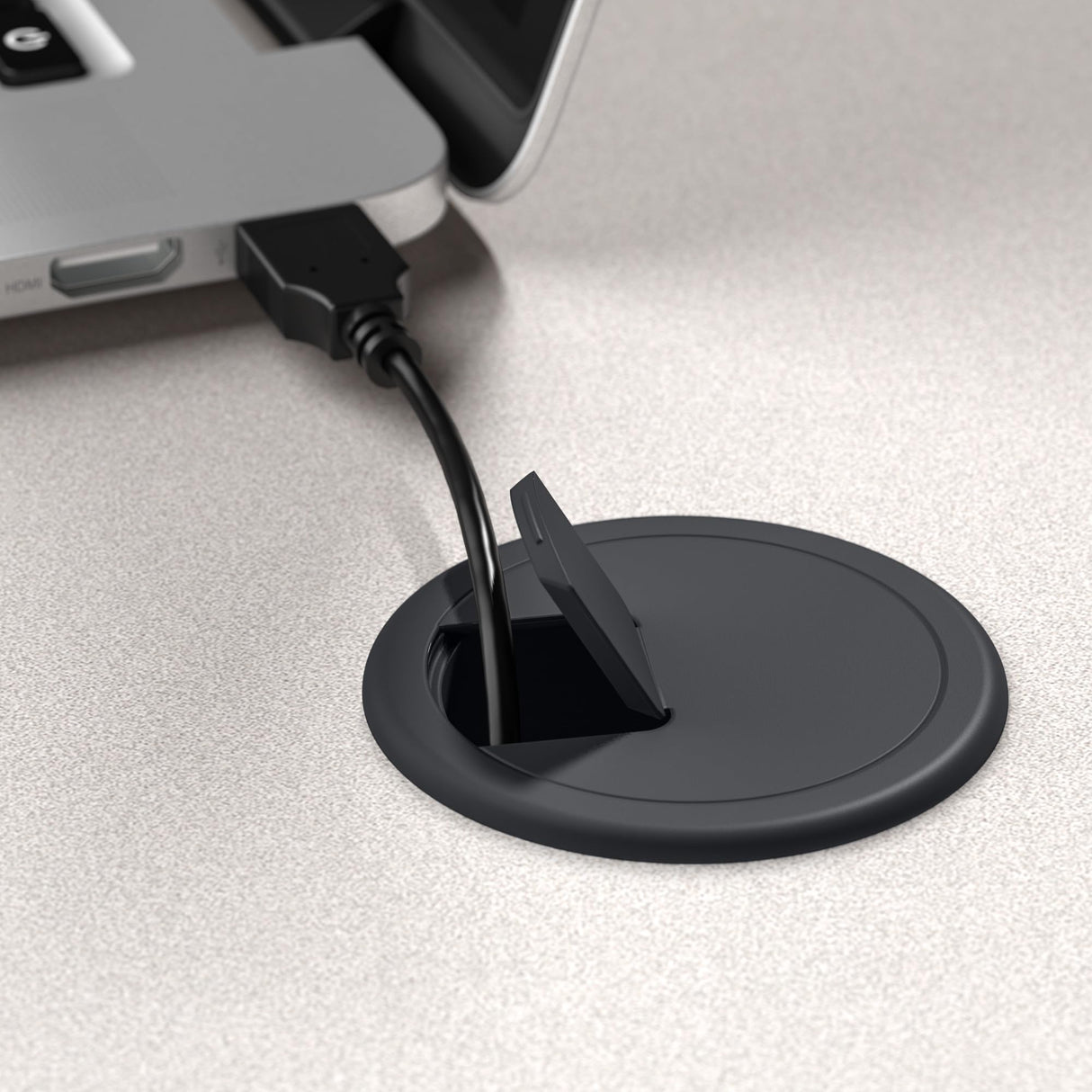 Bush Business Furniture Series A 60W Computer Desk in White Spectrum and Slate, Large Office Table for Home or Professional Workspace Bush Business Furniture