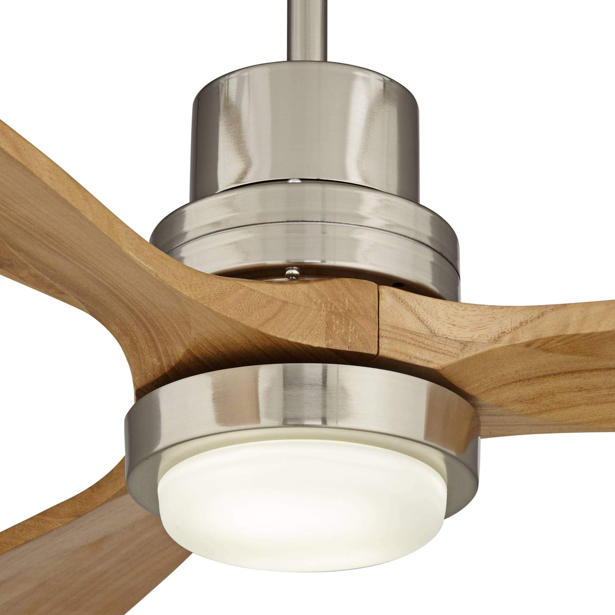 Casa Vieja 52" Delta-Wing DC Modern 3 Blade Indoor Ceiling Fan with LED Light Remote Brushed Nickel Natural Solid Wood for Living Kitchen House Bedroom Family Dining Home Office Kids Room Casa Vieja