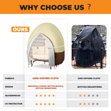 Outdoor Patio Hanging Egg Chair Cover Double Waterproof Oxford Outdoor Pod Swing Loveseat 91 X 87 Inches Bicherub