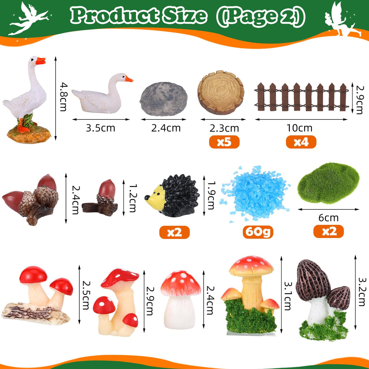 HIYZI 109 Pcs Fairy Garden Accessories Fairy Garden Kit Miniature Fairy Figurines Accessories Fairy Animals Decor Outdoor for DIY Dollhouse HIYZI