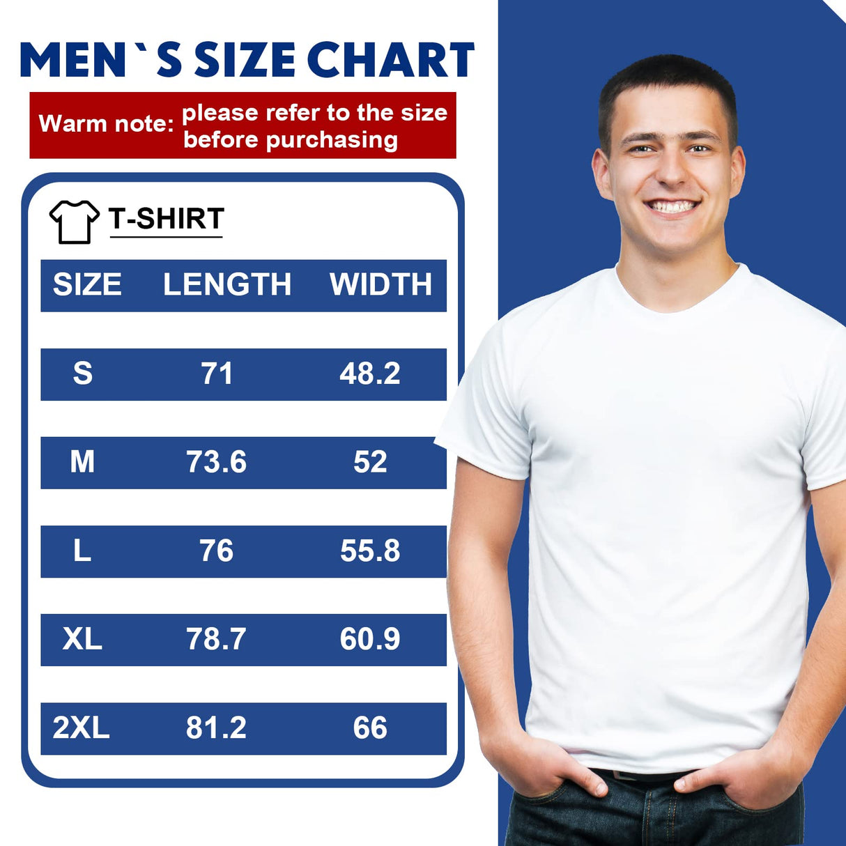 Handepo 6-Pack Men's White Polyester Sublimation Blank T-Shirts, Short Sleeve Crew Neck, Size L for Printing Handepo