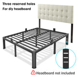 Firpeesy 18 Inch King Bed Frame with Rounded Corner and Headboard Hole Mattress Retainers 3500 lbs Heavy Duty Support Metal Platform Bed Frame Noise Free No Box Spring Needed Easy Assembly Firpeesy