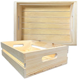 Wilson Wood Unfinished Pallet Serving Pine Crate for Storage and Decoration at Home, Office, Kitchen, Bedroom, and Retail (12.5"x4.75"x17.875") (Set of 2) Wilson