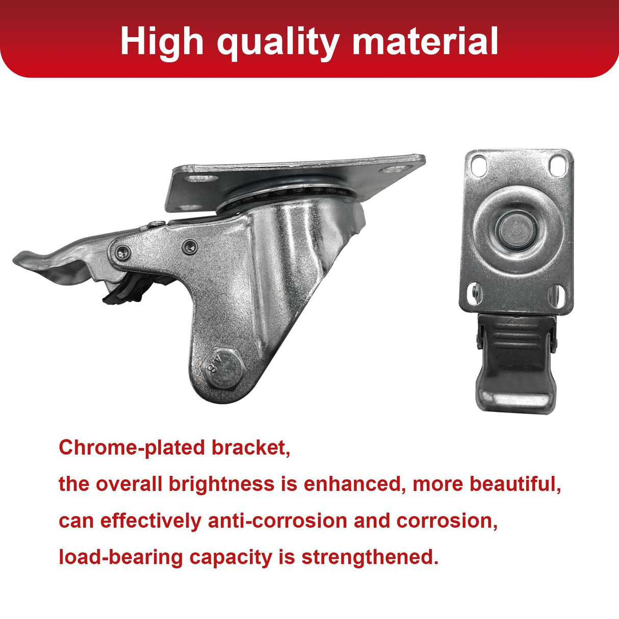 Htudcoue 8 Pcs 4 Inch Heavy Duty Casters, (4 casters Load Capacity 2200 lbs) Lockable Swivel Bearing Caster with Brakes for Workbenches, Shelves, Carts, Etc. Htudcoue