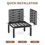 PIZZELLO 8 Pieces Patio Furniture Set Metal All Weather Outdoor Sectional Patio Sofa Seating Couch with 6" Thick Cushions and 2 Coffee Tables (Beige) PIZZELLO