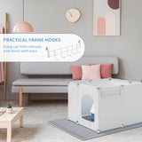 Cat Litter Box Enclosure, Large Cat Toilet Splash Guard Without Leakage (24"L × 18.9"W × 16.5"H) Foldable Litter Tray Screen with Non-Slip Mats & Dust Cover, Pet Bathroom Pee Shields (No Litter Box) Acools