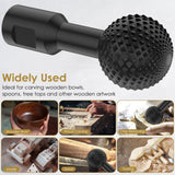 GLMFAN Sphere Rotary Burr w 5/8-11 Threads for 4 1/2 and 5 In Angle Grinder Carbon Steel Ball Gouge Angle Grinder Attachments Power Carving Tools for Wood Carving Grinding Polishing Engraving (Black) GLMFAN