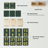 DEERINE Wooden Block Perpetual Calendar for Desk, Daily Desktop Standing Flip Calendar with Large Display, Modern Farmhouse Aesthetic Desk Accessory for Home Office Decor, Reusable Yearly, Wood Grain DEERINE