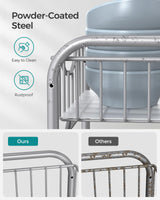 SONGMICS 2-Tier Pull Out Cabinet Organizers, Under Sink Organizer, Bathroom Organizer and Storage, Sliding Basket Drawers, Stackable for Kitchen, Bathroom, Metallic Silver UKCS017E01 SONGMICS