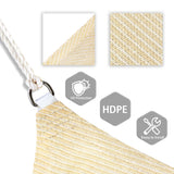 Patio Paradise 15' x 15' x 15' Sun Shade Sail Triangle Canopy, Permeable Shade Cloth Fabric Sunlight Block Patio Cover HDPE Deck Awning for Outdoor Backyard Pergolas Roof Shading, Beige Patio