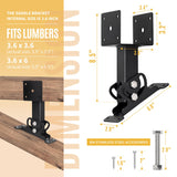 Heavy Duty Roof Riser Brackets Kit, Adjustable Roof Riser Beam Mount Brackets for Roof Pergola Gazebo (Black - Set 2) TPHUC