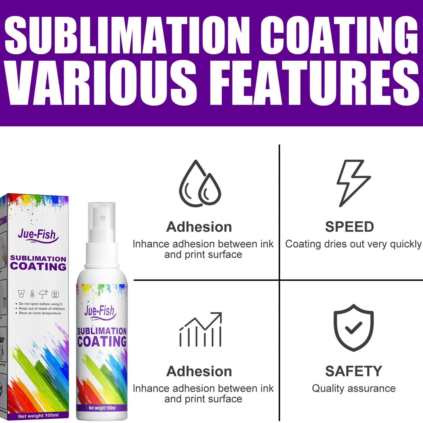 Hulzogul 100ml Sublimation Coating Spray, Coating Spray Clothing Clear Spray Sublimation Cotton Sublimation Protection Coating Spray for All Fabrics Including Polyester Fibre Canvas