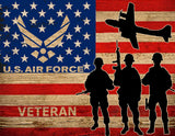 DIY 5D Diamond Art Kits Painting for Adults Full Drill by Number Painting Grain U.S. Air Force Veteran Soldier Plane Set for Home Wall Decor 30x40cm/11.8x15.8inch WoodArtSupply