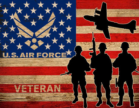 DIY 5D Diamond Art Kits Painting for Adults Full Drill by Number Painting Grain U.S. Air Force Veteran Soldier Plane Set for Home Wall Decor 30x40cm/11.8x15.8inch WoodArtSupply