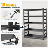 78"H Garage Shelving Heavy Duty Shelving Units, 3500LBS Large Capacity Adjustable 5 Tier Metal Garage Storage Shelves Industrial Shelf Rack for Warehouse and Basement, 18"Dx 47.2"Wx78"H, Black ErgoNova