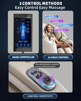 RelaxRelife 4D Full Body Massage Chair with Flexible 166° Track, Reading Light, 18 Massage Modes, 11 Techniques, 36 Airbags, Zero Gravity Recliner with Yoga Stretch and Foot Massage Beige RelaxRelife