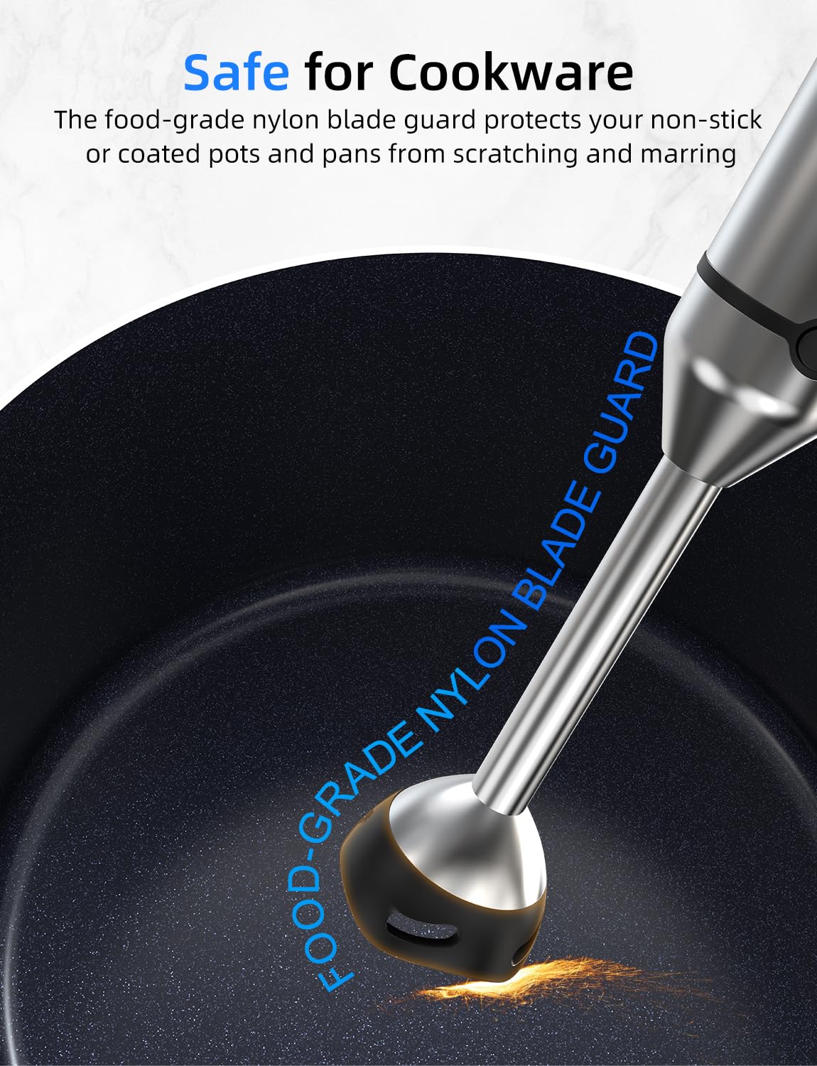 Immersion Blender, Heavy Duty Copper Motor, Stainless Steel Smart Stick with Egg Beaters, Potato Masher, Chopper/Food Processor Potane