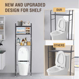 Metal Over Toilet Storage Stand Above Bathroom Organizers and Storage Cabinet Behind Over The Toilet Shelf Rack 3 Tier Bathroom Shelves Over Toilet Freestanding Space Saver with Toilet Paper Holder Rindoujin
