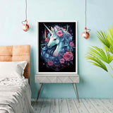 Reofrey DIY Diamond Art Kits for Adults Horse, Animal Full Drill Round Rhinestone Diamond Painting Kits, Cross Stitch Embroidery Canvas for Crafts Home Wall Decor 30x40cm Reofrey