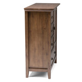 SIMPLIHOME Redmond SOLID WOOD 39 inch Wide Transitional Medium Storage Cabinet in Rustic Natural Aged Brown with 3 Small Drawers, 1 Large Drawer SIMPLIHOME