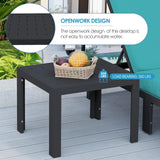 NICESOUL 13 Piece Large Modern Aluminum Patio Furniture Set, Rust Water Resistant Modular Outdoor Conversation Set with Chaise & Fire Pit Table, 500 lbs Durable Modular Sectional Sofa for Deck, Teal NICESOUL