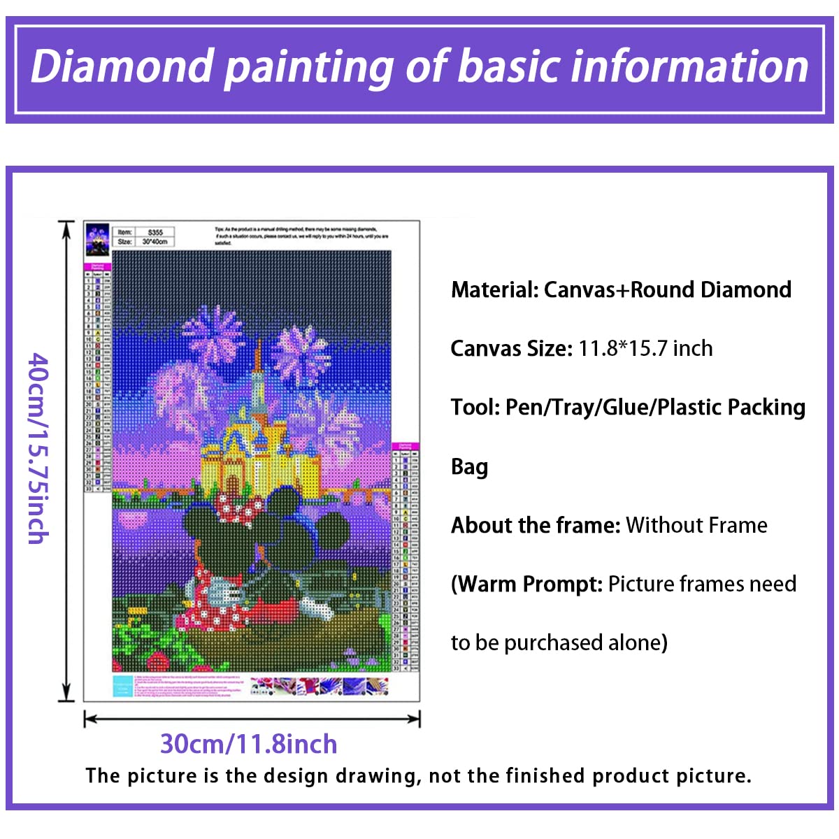 JAKI Diamond Painting Kits for Adults-Castle Diamond Art Kits for Adults,Gem Art Kits for Adults Pictures Arts Craft for Home Wall Decor (12x16inch) JAKI