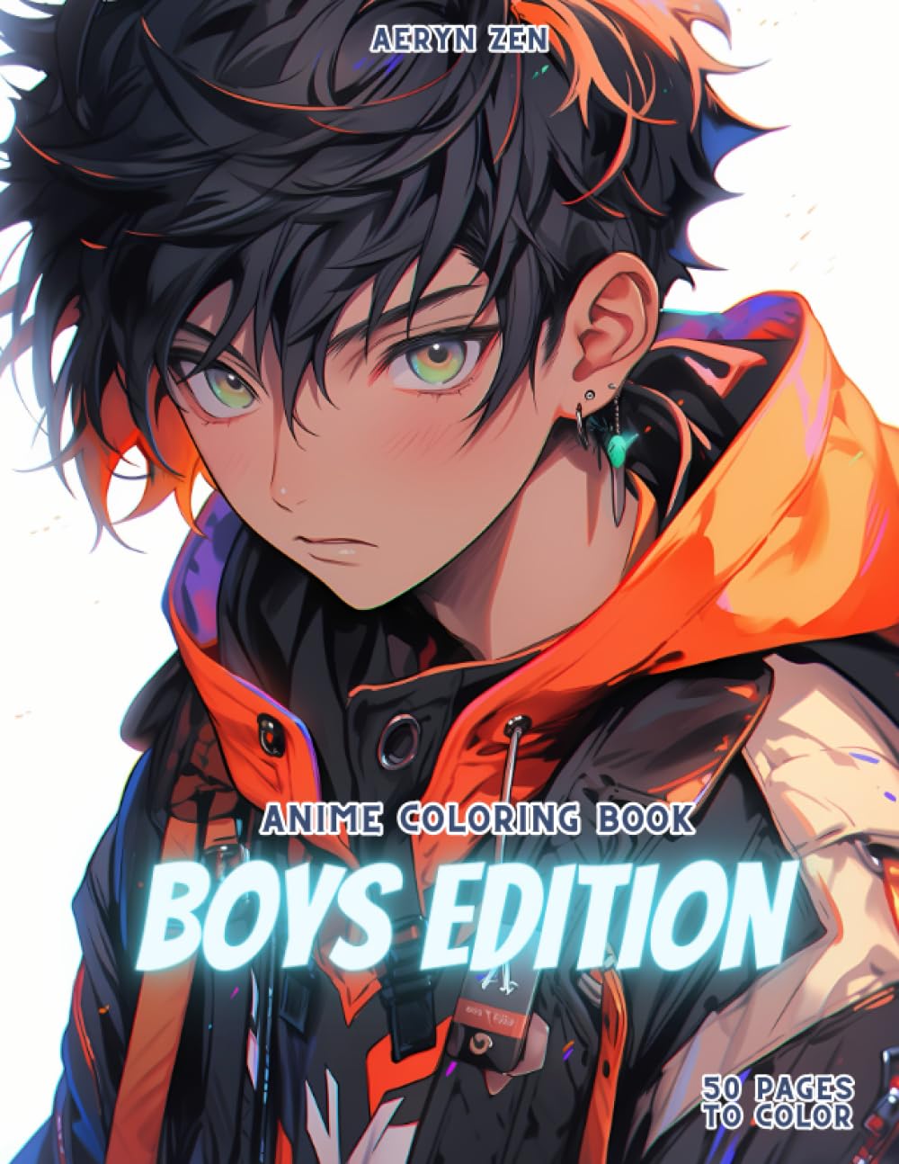 Anime Coloring Book: Boys Edition: Manga Art & Anime Enthusiasts Stress Relief Adult Coloring WoodArtSupply