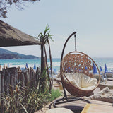 Lifup Water Resistant Papasan Cushion, Rocker Chair Pads, Hammock Seating Cushion for Hanging Egg Chair Folding Garden Sofa Patio Garden Swing Chair Beige Round 24" Lifup