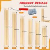 12 Pcs 3 Sets Stretcher Bars for Needlework 6 Sizes Wooden Canvas Stretcher Bars with 40 Thumb Tacks and Tacks Remover for Needlepoint Embroidery Stitch Frame Set Bundle with Crafts Tonyutech