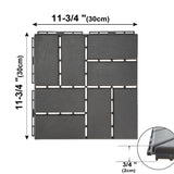 Waterproof Plastic Interlocking Deck Tiles, 9-Pack, 12"x12" | All-Weather Outdoor Flooring for Porch, Poolside, Balcony, Backyard (12''*12'', B-DarkGrey, 9) YWSHUF
