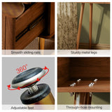 Chrangmay Stylish Corner Vanity desk with mirror and lights,Small makeup vanity with 4 drawers,Modern makeup table with Adjustable Cabinet for Bedroom,Makeup Room,Writing Desk,Brown Chrangmay