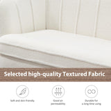 Modern Boucle Loveseat Couch,Futon Small Sofa with Gold Metal Legs ,2-Seater Upholstered Mini Sofa Couches for Small Space,Living Room Bedroom Office Dorm Studio Apartment Love Seat Couche(White) Gustonhon