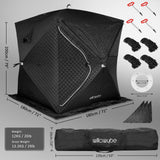 WILLOWYBE Outdoor Sauna Tent Pro - 4-Person, All-Weather, Insulated, Solid, Panoramic View, Easy Setup WILLOWYBE