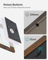 SONGMICS 4x6 Collage Picture Frames, 12-Pack Picture Frames Collage for Wall Decor, Rustic Brown Photo Collage Frame, Multi Picture Frame Set with Glass Front, Assembly Required SONGMICS