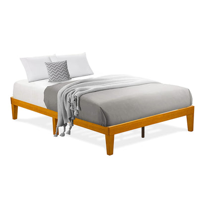 Elegant Oak Full Size Platform Bed Frame by East West Furniture - WoodArtSupply