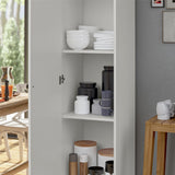 SystemBuild Evolution Kendall Utility Storage Cabinet, 16" Wide, Fluted White SystemBuild