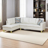 NicBex MZX-Niki-SF-00063-LWJ Sofas & Couches, Left Chaise, White-Faux Leather NicBex