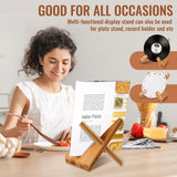 Sunnychicc Cookbook Stand for Kitchen, Recipe Book Holder for Kitchen Counter, Wooden Cookbook Holder, Rustic Cook Book Stand Sunnychicc