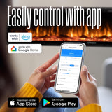 Westinghouse 50 Inch Electric Fireplace Heater, Compatible with Alexa & Google Home, Wall Mount or in-Wall Recessed Fireplace Insert, 24 Hour Timer, Color Changing Flames, 750W/1500W Indoor Heater Westinghouse